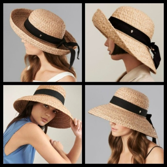 Helen Kaminski Accessories - RARE HELEN KAMINSKI Natural Raffia Straw Bow flower detail Hat